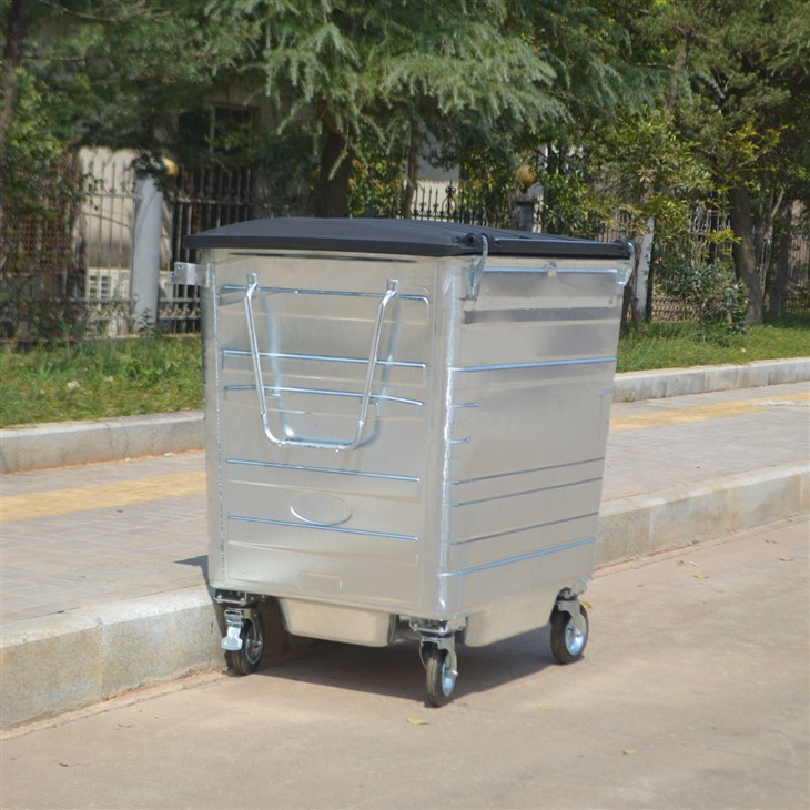 Round Metal Trash Can With Lid